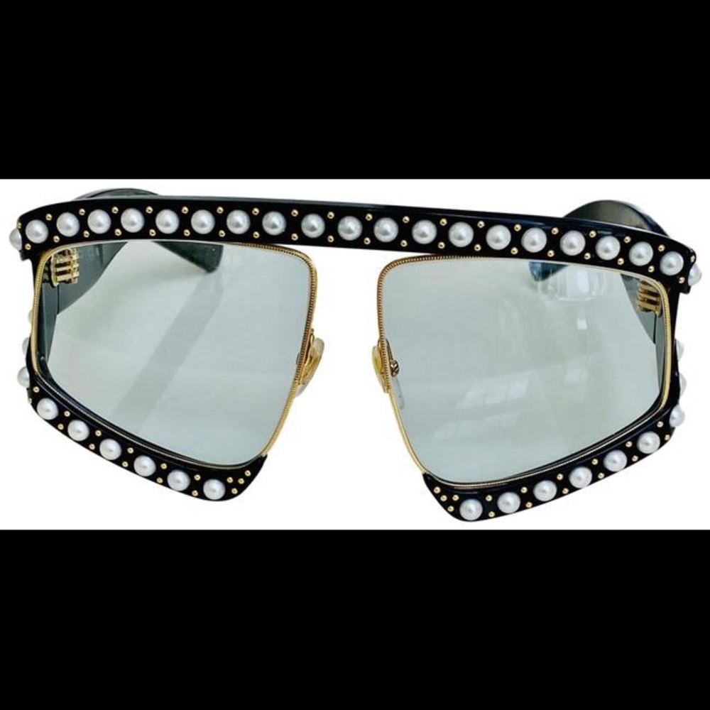 Gucci Black sunglasses Imitation Pearl Embellished